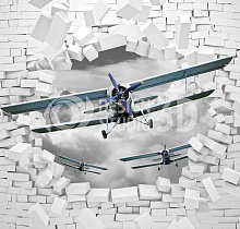 3D обои с рисунком самолёт Design Studio 3D Детские KID-183