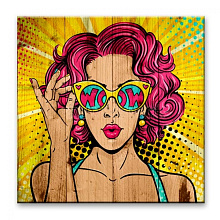 Панно в стиле поп-арт Creative Wood Pop-art Pop-art - 08 Девушка в очках
