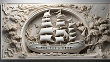 3D фотообои с имитацией под лепнину Design Studio 3D Bas-relief AG-BR-024